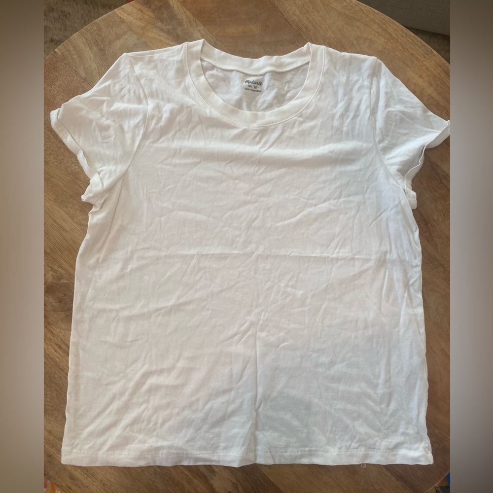 Madewell White Crewneck Tee - Classic Cotton Top